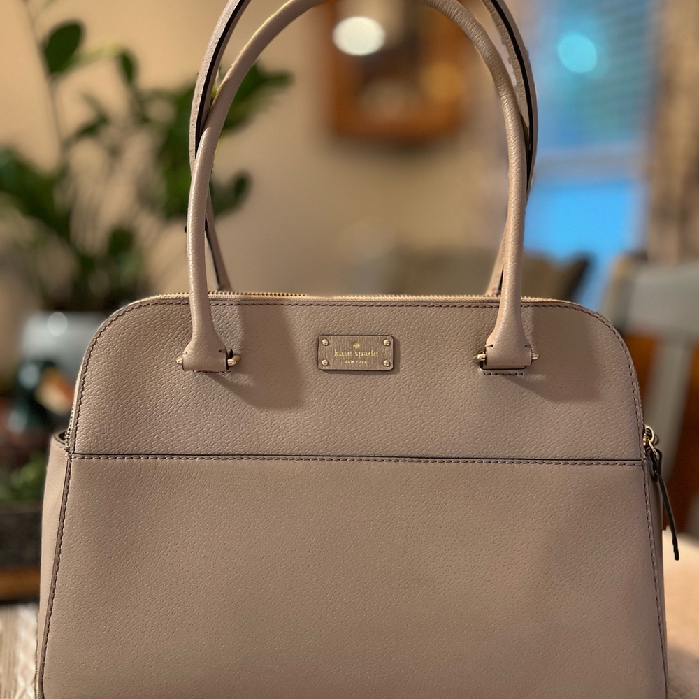 ♠️Kate Spade Satchel Bag - Neutral Beige - Double Zip - Structured Classic